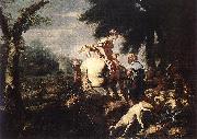 CASTIGLIONE, Giovanni Benedetto Meeting of Isaac and Rebecca fg oil painting on canvas